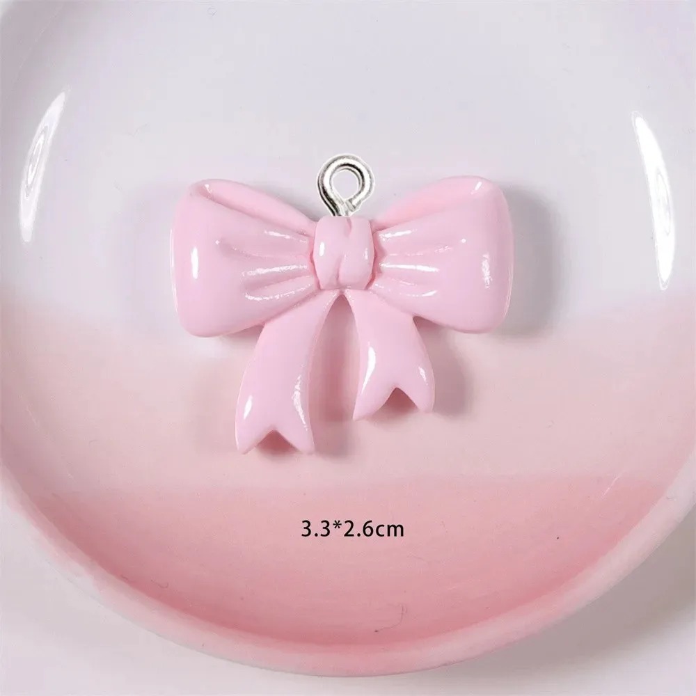 Resin Art Supplies Near Me - 10 個のキャンディーカラーのリボン樹脂チャーム手作り装飾品女性のジュエリー、キーホルダー、電話バッグの装飾 DIY 作成に適しています