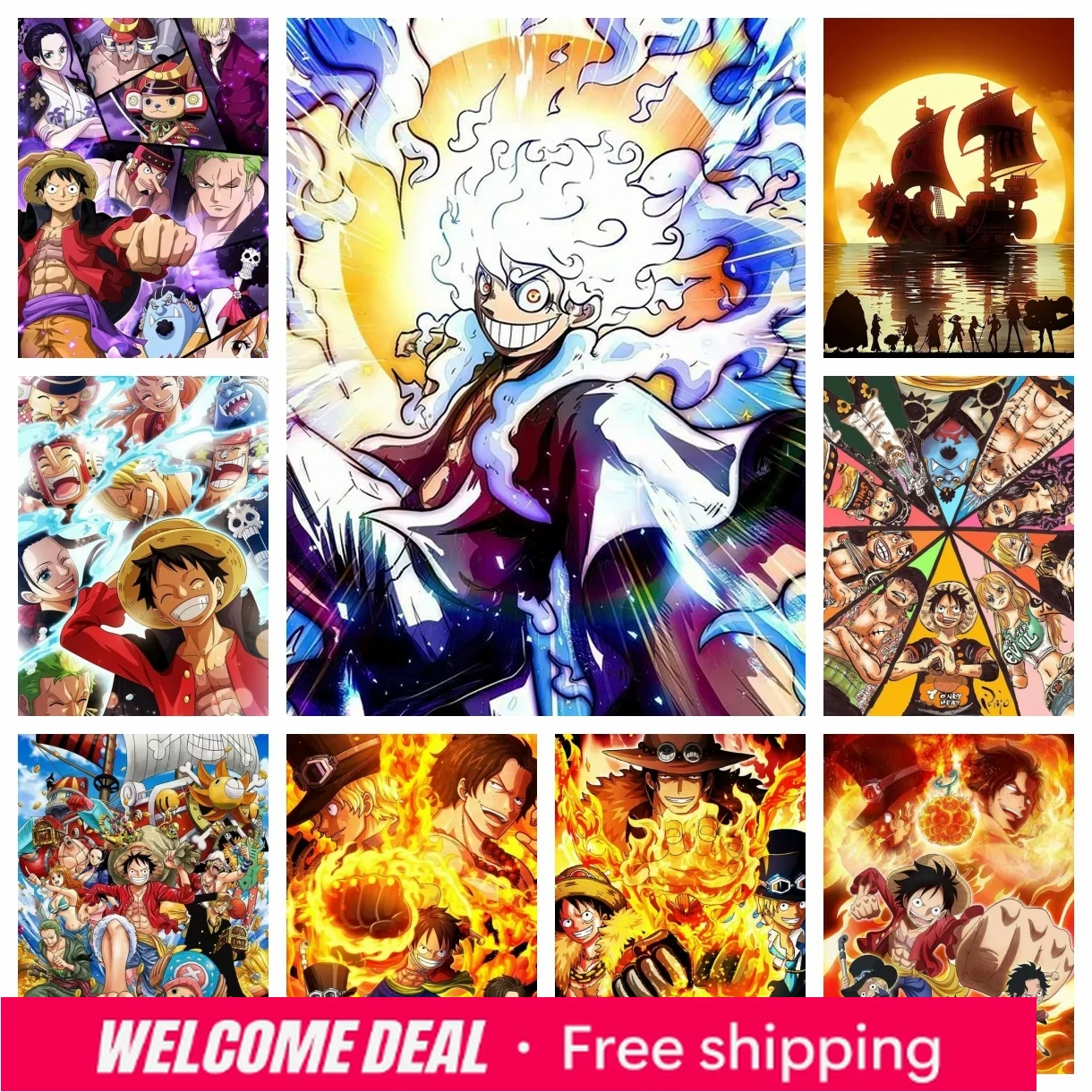 Resin Art Canvas - 2026 2024 新日本アニメ ワンピース ルフィ 5D