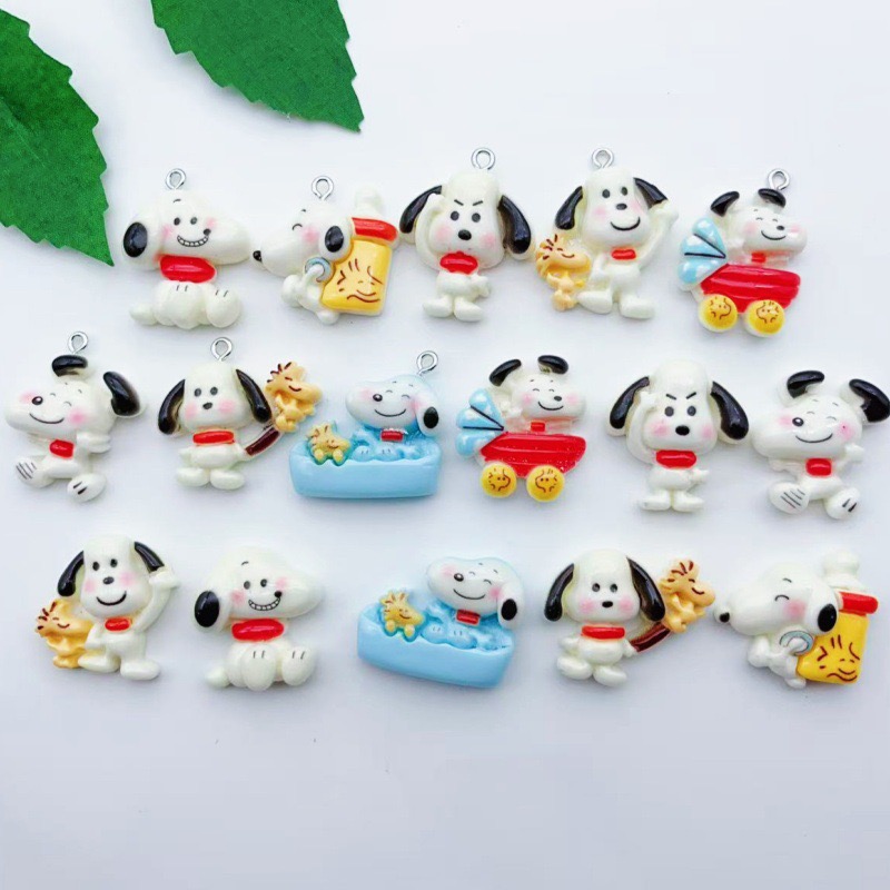 Resin Art Supplies Near Me - 12個入り樹脂製漫画犬ペンダント、DIYジュエリー製作イヤリング、キーホルダーアクセサリー