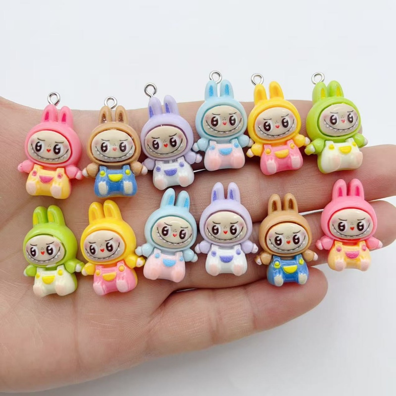 Resin Art Supplies Near Me - 10 個かわいいウサギイチゴハウス樹脂チャーム素敵な漫画の動物ペンダントイヤリングキーホルダー DIY ジュエリーメイク用
