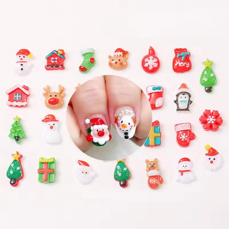 Resin Art Design For Wedding - ホットセール ミニクリスマスデザイン レジンネイルアートオーナメント 5000個/袋 お土産用 フェアリースタイルにインスパイアされた人工的なスタイル