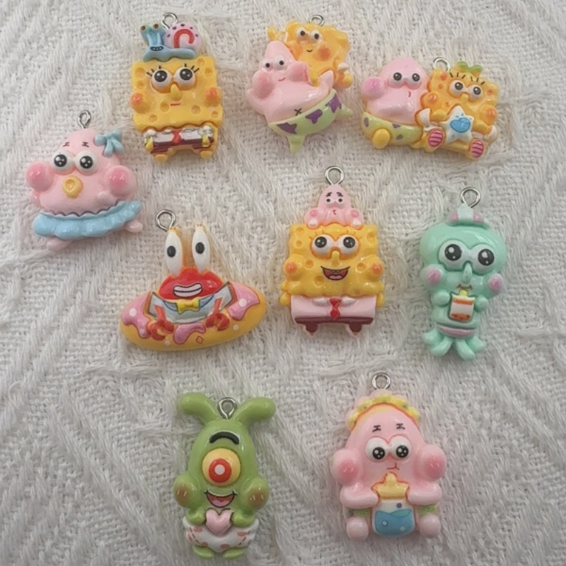 Resin Art Supplies Near Me - 10個入り漫画風樹脂ペンダント、DIYジュエリー製作イヤリング、キーホルダーアクセサリー