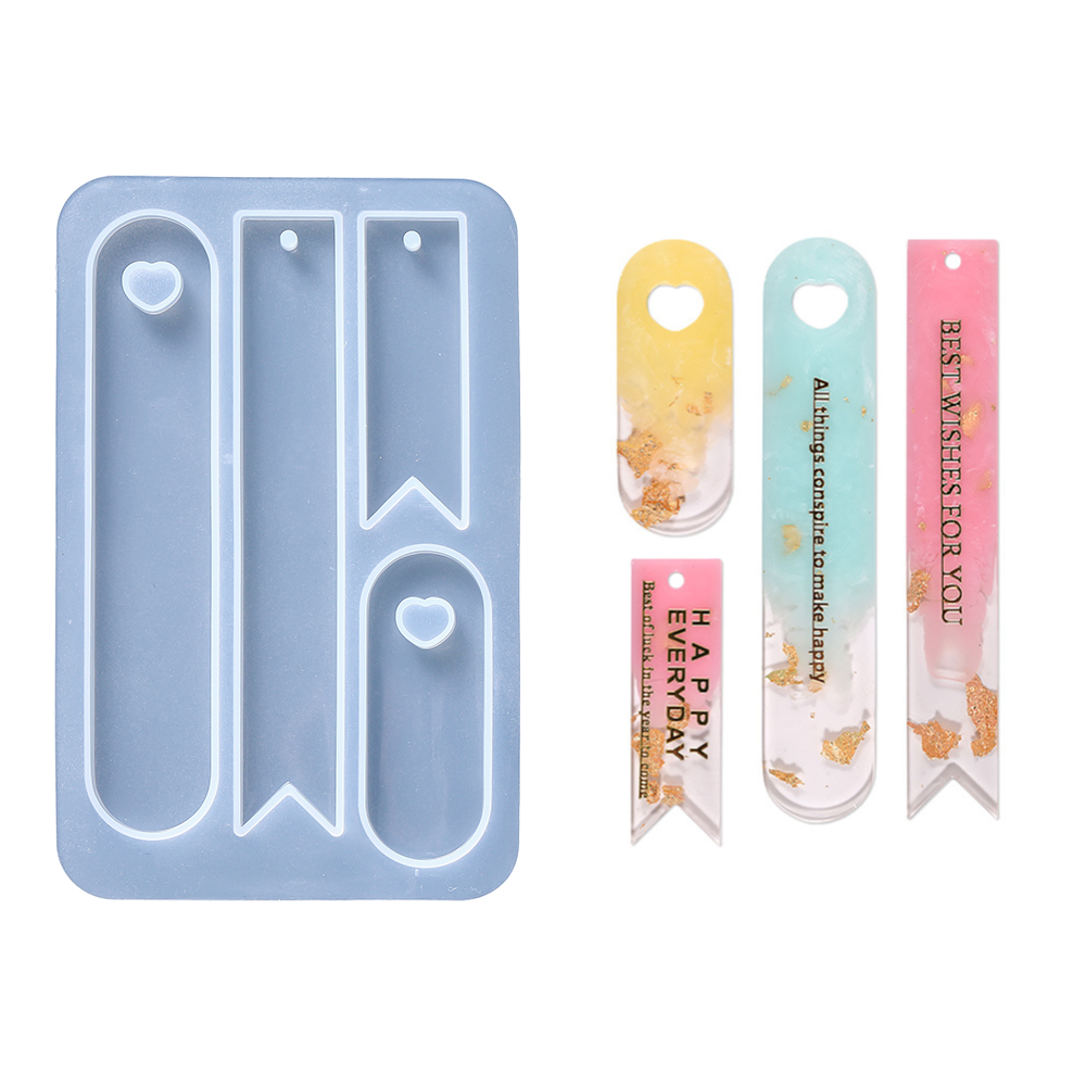 Resin Art Guide Book - 楕円形のしおりシリコーン型ハートしおりエポキシ樹脂鋳造金型 DIY エポキシ樹脂工芸品作成ツール本の装飾
