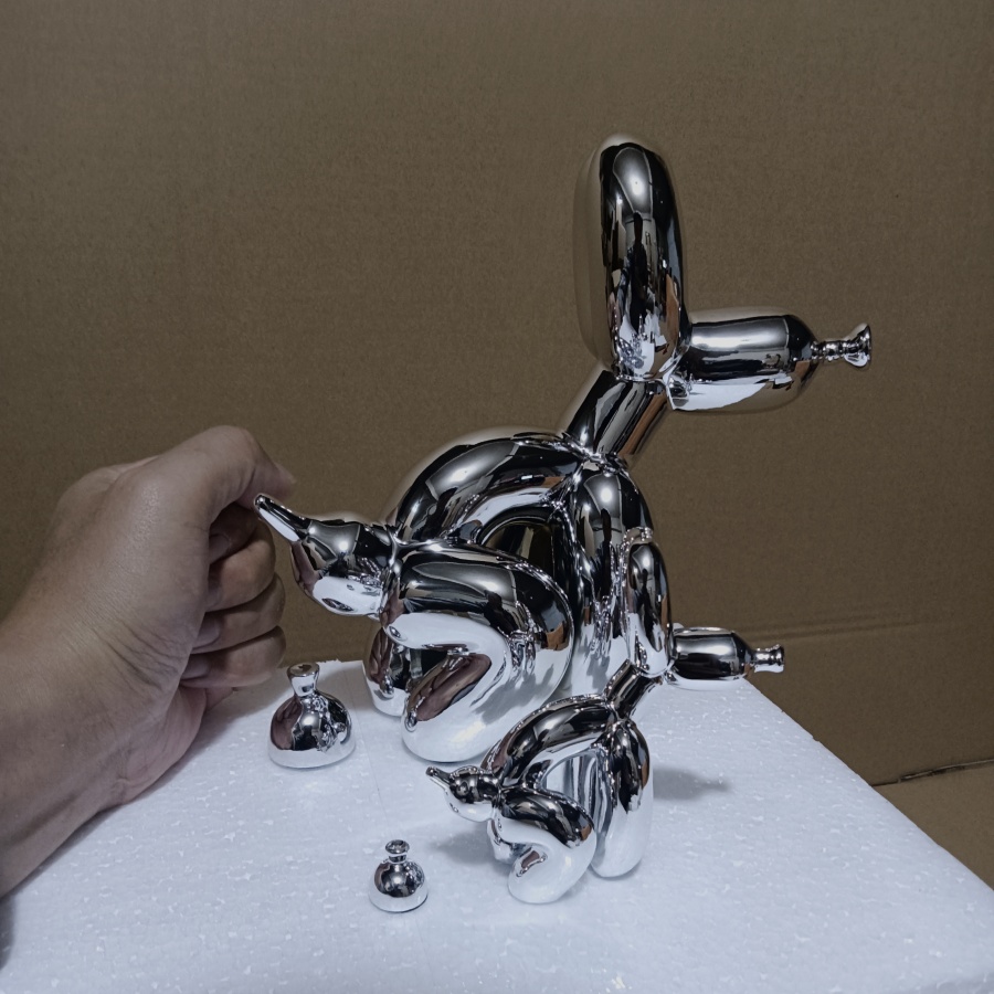 モダンアートスクワットバルーン犬動物装飾像、インテリアリビン - Resin Art And Wood のレビューと価格