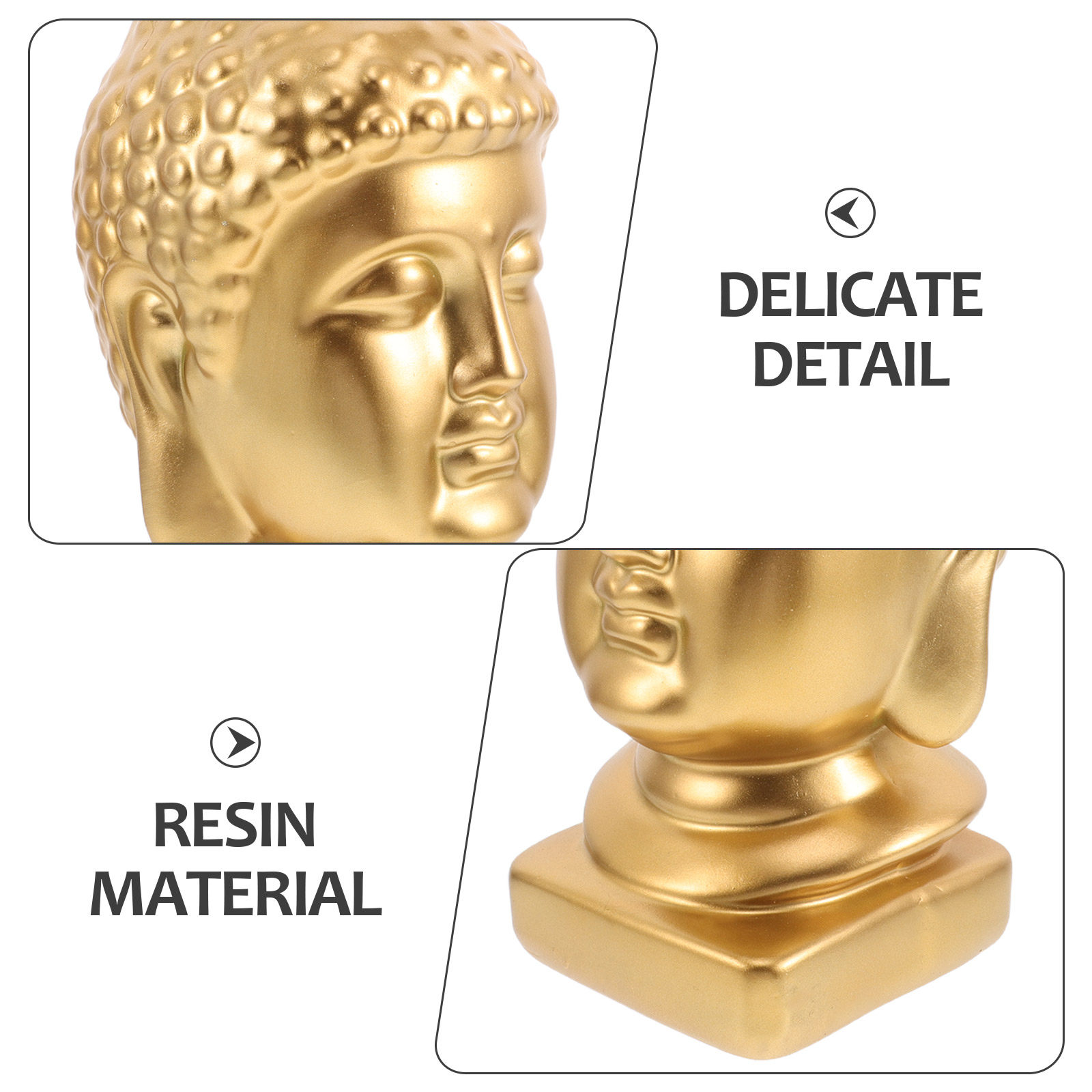 樹脂製仏頭像アート彫像、エレガントで精巧な彫刻、リビングルー - Resin Art Home Decor のレビューと価格