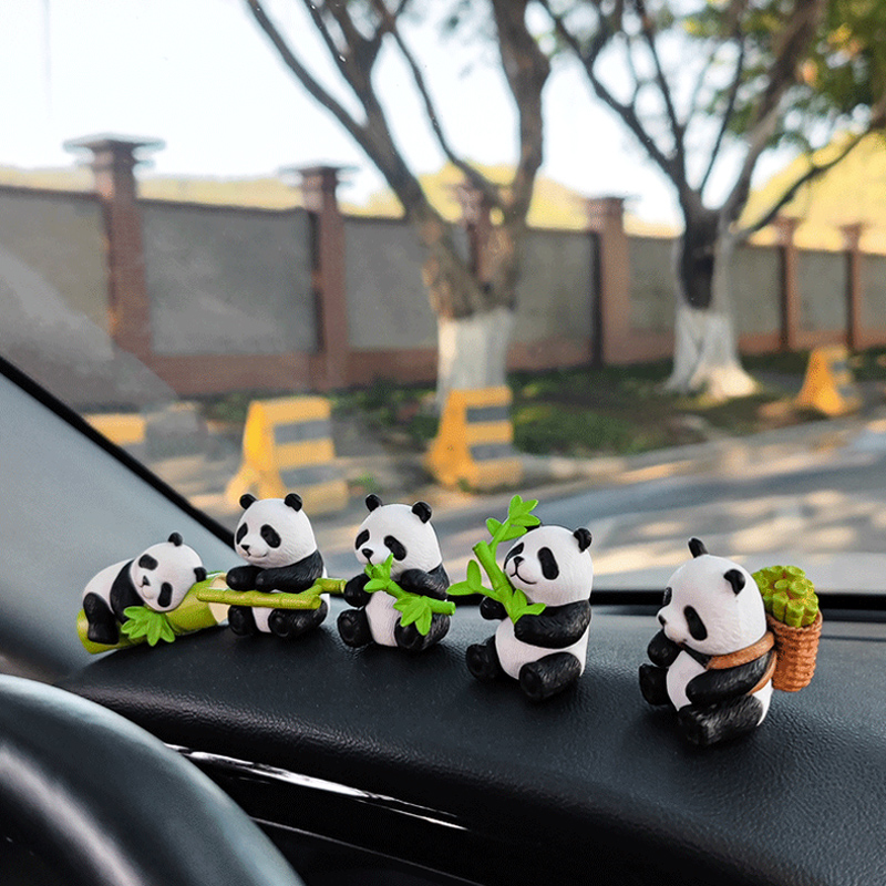 かわいいパンダデザインの車のコンソールの装飾品、マイクロラン - Resin Art Design For Wedding のレビューと価格