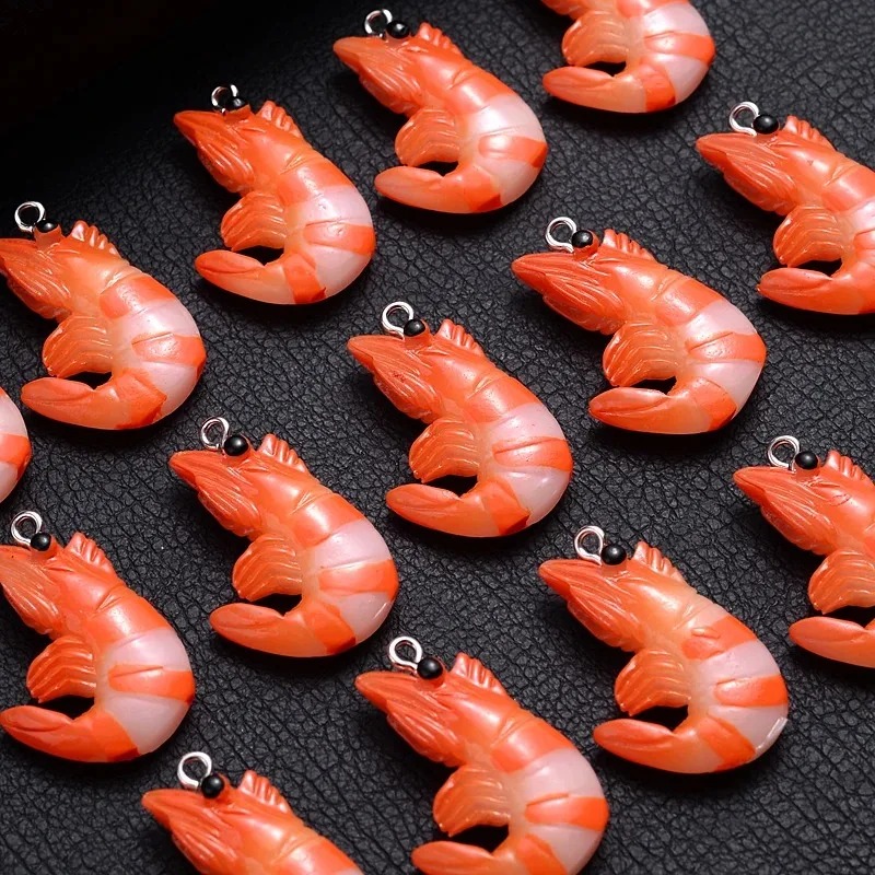 10 個アクリル樹脂漫画シーフードチャーム 3D 模擬ロブス - Resin Art Supplies Near Me のレビューと価格