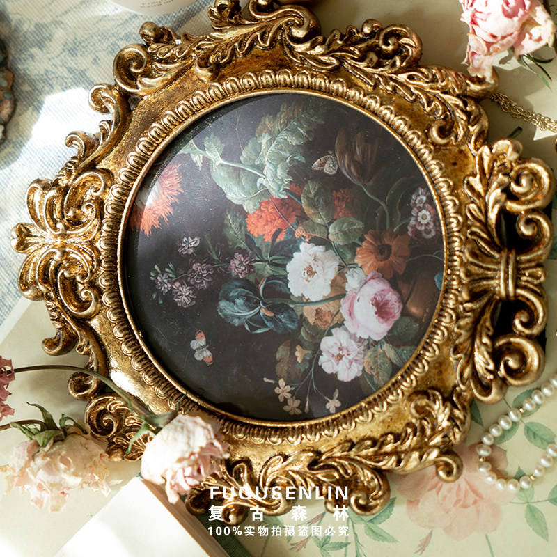 レトロなヨーロッパ風レリーフ丸型樹脂製小型フォトフレーム額縁 - Resin Art For Photo Frame のレビューと価格