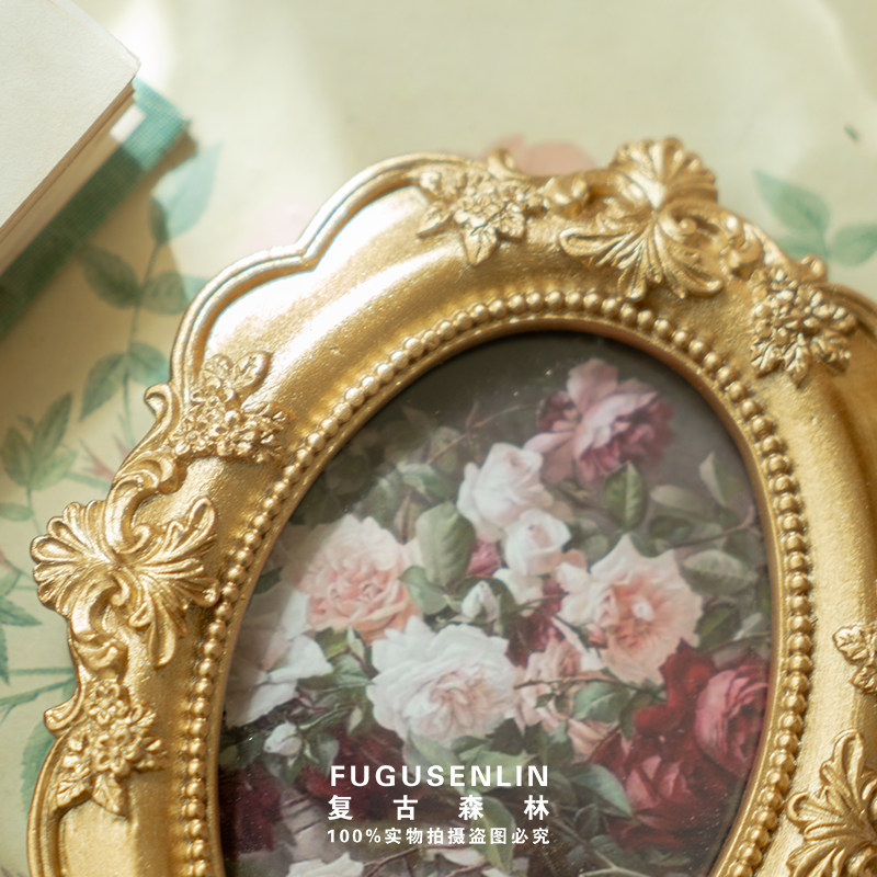 レトロなヨーロッパ風レリーフ丸型樹脂製小型フォトフレーム額縁 - Resin Art For Photo Frame のレビューと価格