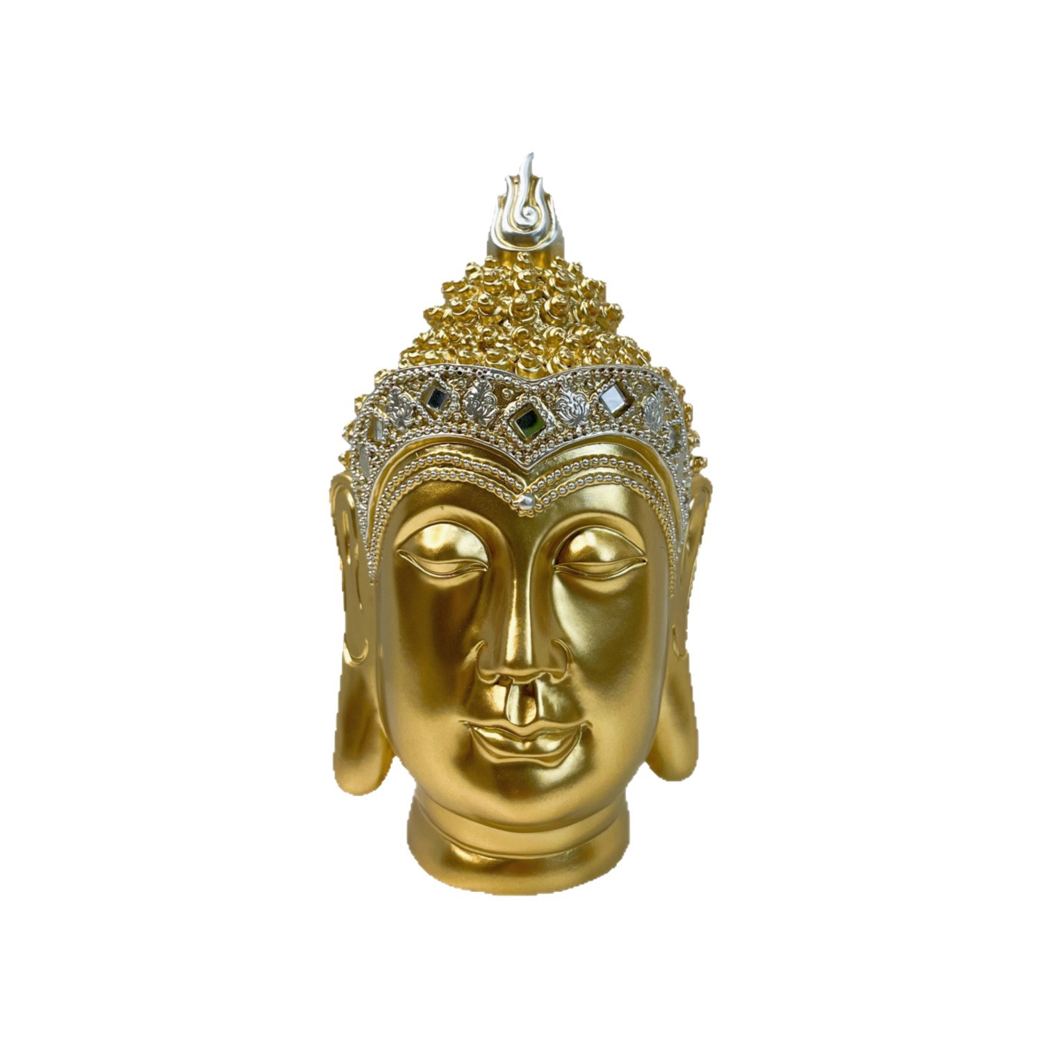 釈迦牟尼仏頭像如来像インド美術工芸品リビングルーム玄関置物装 - Resin Art India のレビューと価格