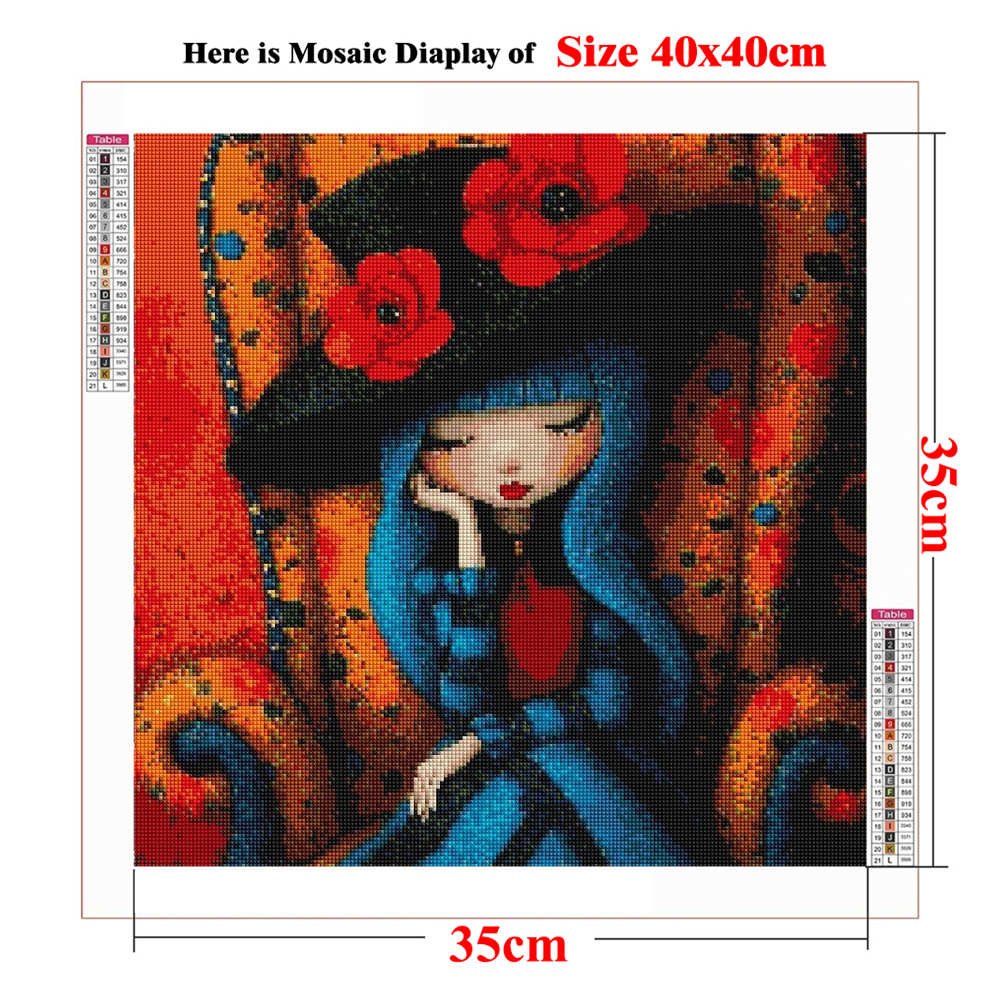 DIYダイヤモンドペインティングモザイク読書ポスター、女の子 - Resin Art Guide Book のレビューと価格