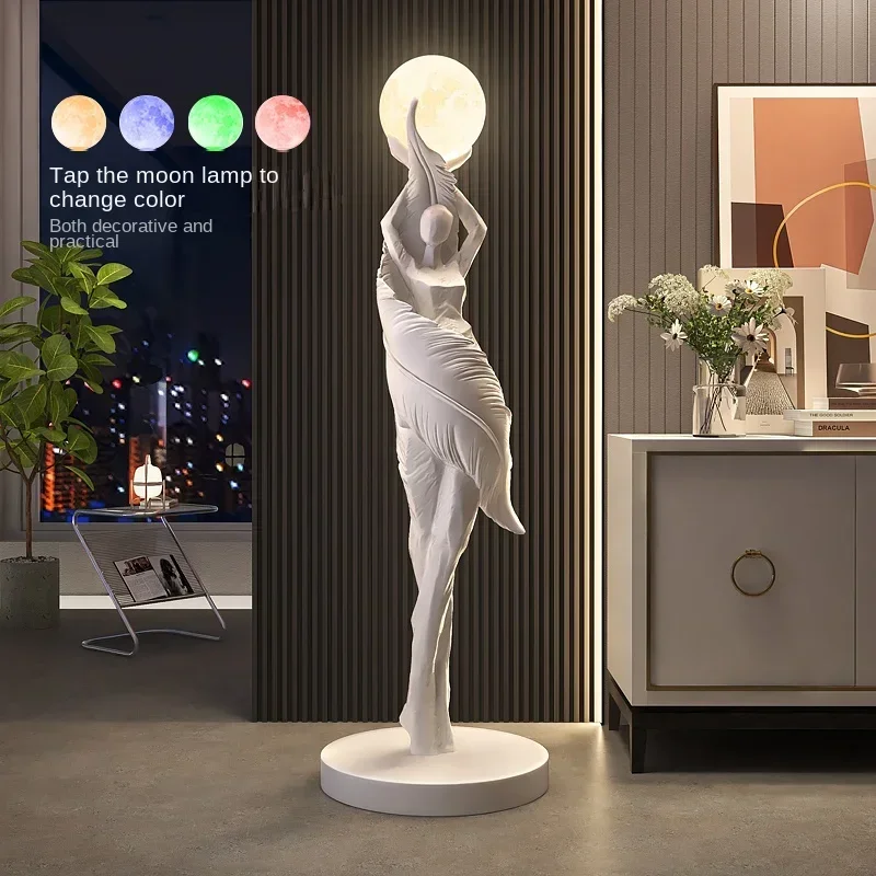 ポータブルモダン抽象羽根少女アート彫刻家の装飾品大型フィギュ - Resin Art Floor のレビューと価格