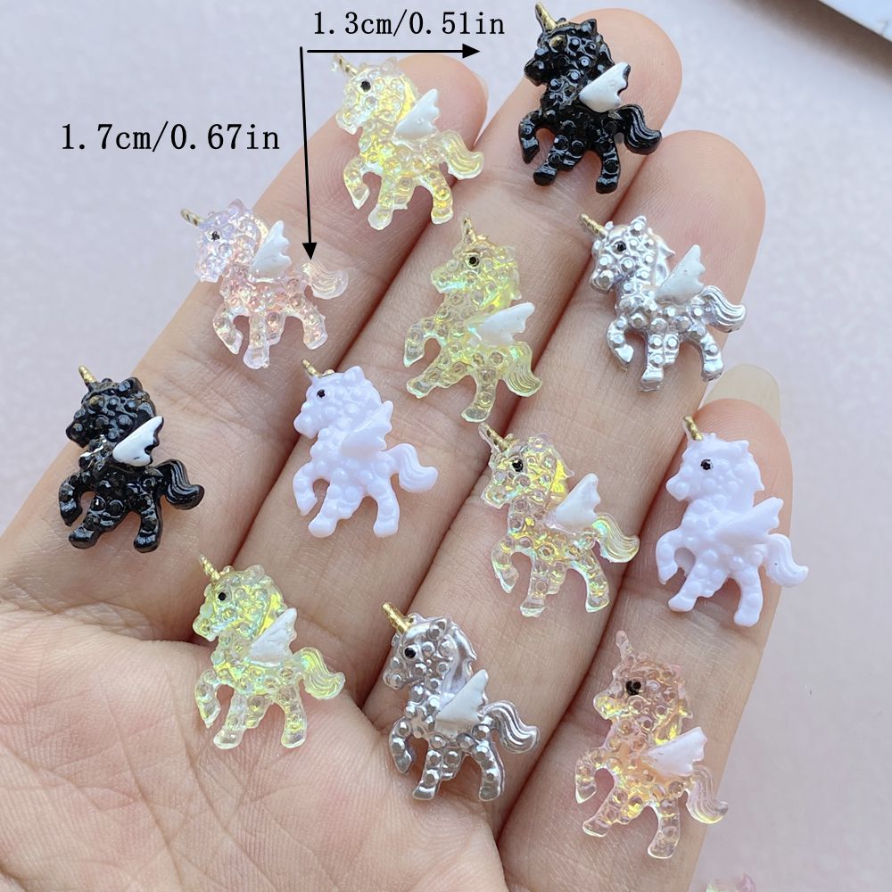 ミニ漫画ユニコーンネイルアート,樹脂デザイナーチャーム,DI - Resin Art Design For Wedding のレビューと価格