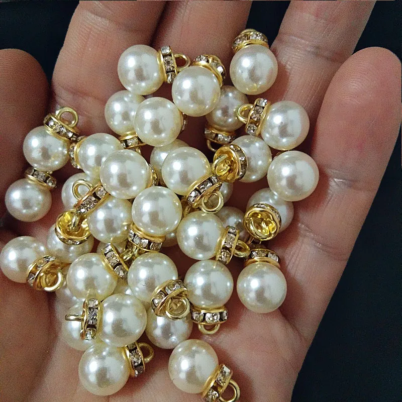 30 個ラウンドパールダイヤモンドペンダントゴールドシルバー - Resin Art Design For Wedding のレビューと価格