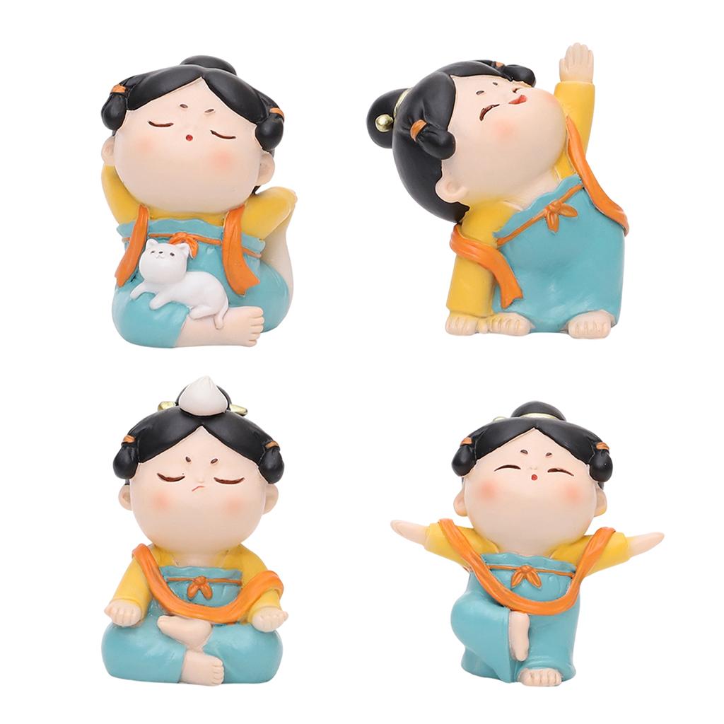 かわいい中国の女性ヨガ像古代スタイルの人々の置物彫刻手作りア - Resin Art Studio のレビューと価格