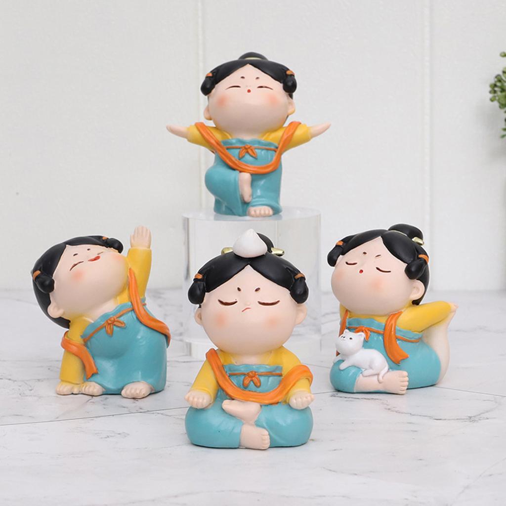 かわいい中国の女性ヨガ像古代スタイルの人々の置物彫刻手作りア - Resin Art Studio のレビューと価格