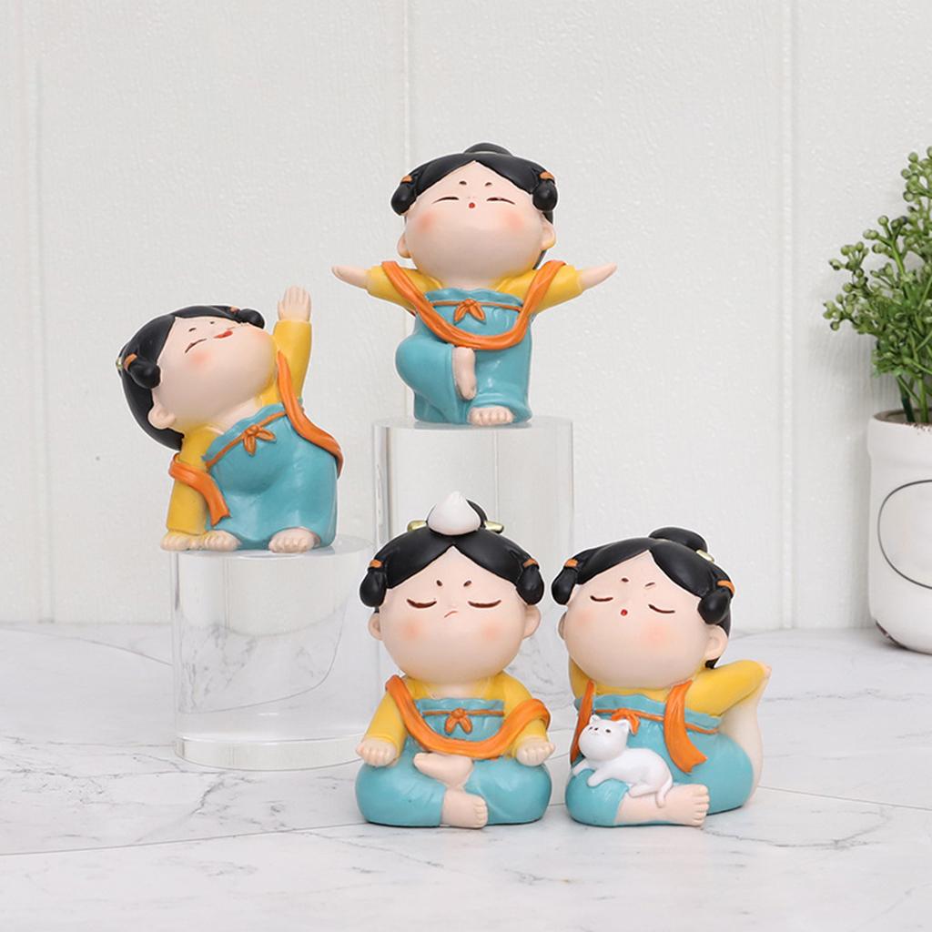 かわいい中国の女性ヨガ像古代スタイルの人々の置物彫刻手作りア - Resin Art Studio のレビューと価格