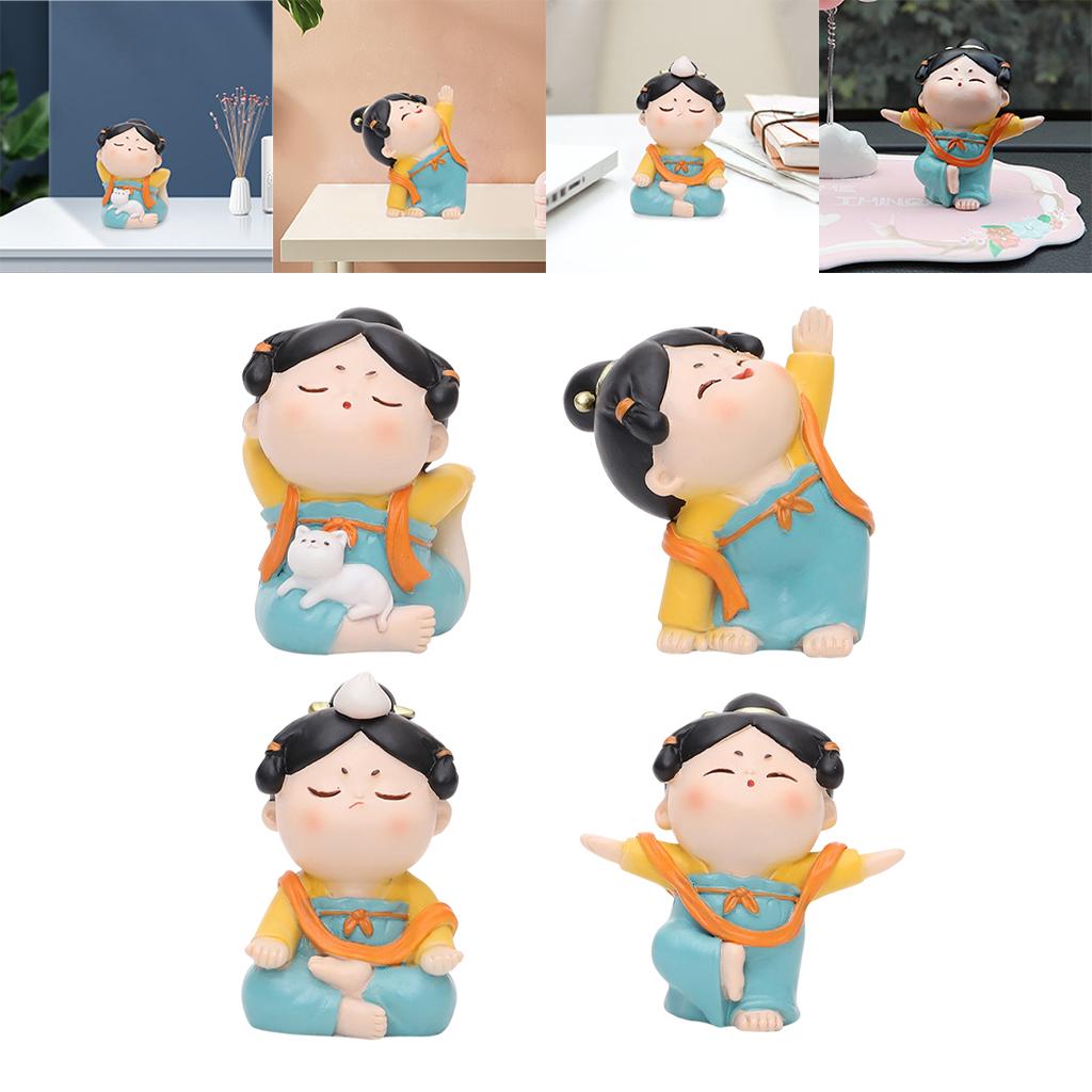 かわいい中国の女性ヨガ像古代スタイルの人々の置物彫刻手作りア - Resin Art Studio のレビューと価格