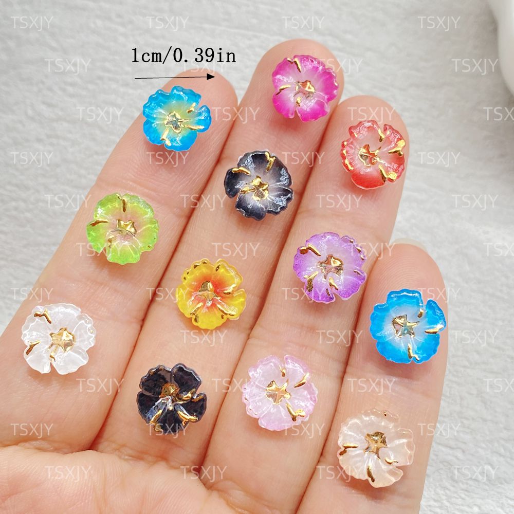 40個入り キュートなミニ3Dカラーアクリルフラワー ネイル - Resin Art Design For Wedding のレビューと価格