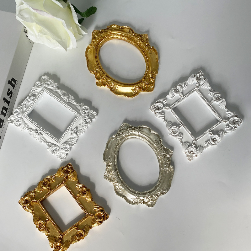ミニゴールド小さなフォトフレーム撮影小道具レトロヨーロピアン - Resin Art For Photo Frame のレビューと価格
