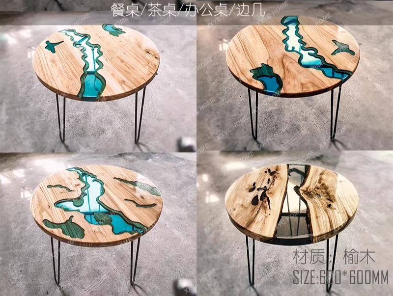クリエイティブアートダイニングテーブル エポキシ樹脂 リバー - Resin Art And Wood のレビューと価格