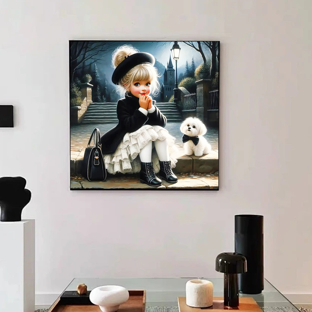 Sz26 スタッズ付きDIYダイヤモンドモザイク肖像画 女の - Resin Art Wall Decor のレビューと価格