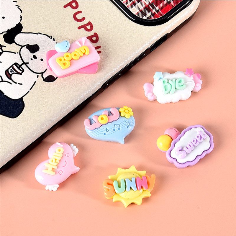 10/20/30 個かわいい文字平面樹脂パッチイヤリングヘア - Resin Art Letter Keychain のレビューと価格