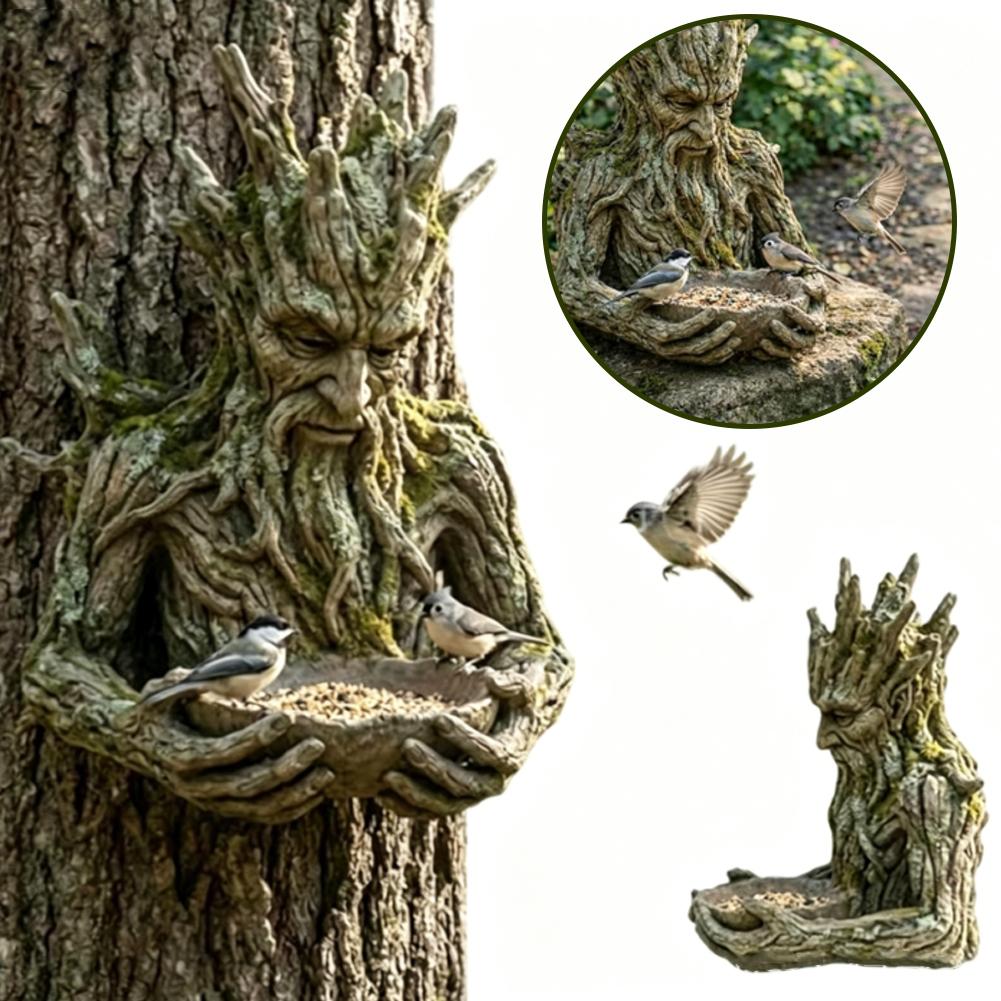 耐候性樹脂製ツリーフェイスバードフィーダー、木の幹に取り付け - Resin Art And Wood のレビューと価格