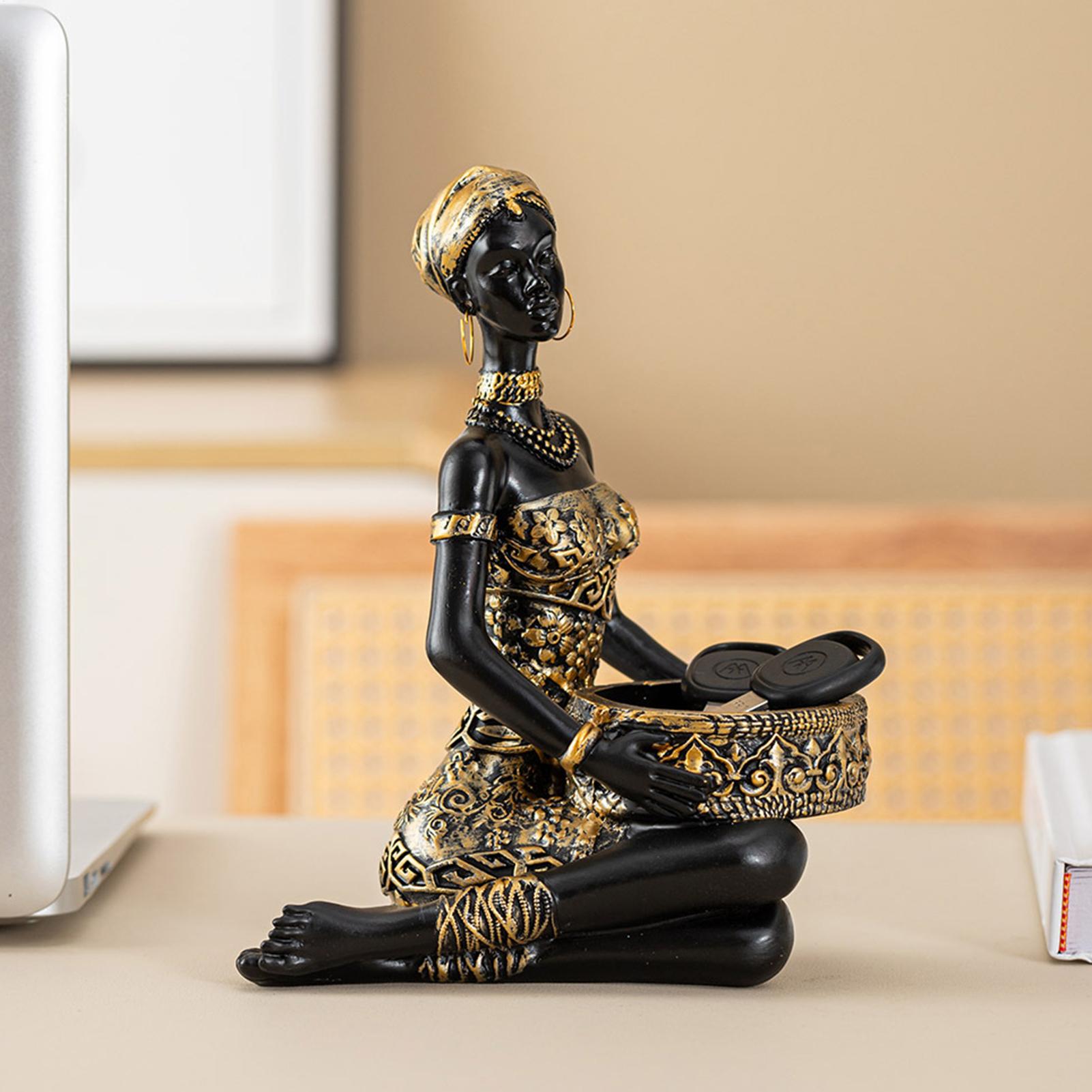 アフリカの芸術彫刻品、樹脂製テーブルセンターピース、アフリカ - Resin Art India のレビューと価格