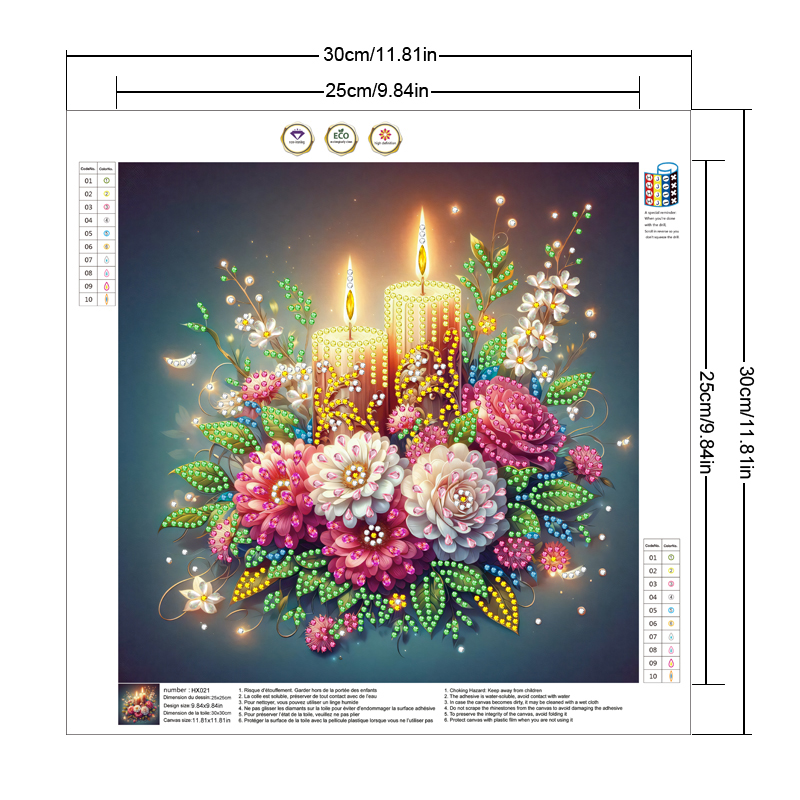 DIY 5Dダイヤモンドペインティングキット 大人用 - 花 - Resin Art Design For Wedding のレビューと価格
