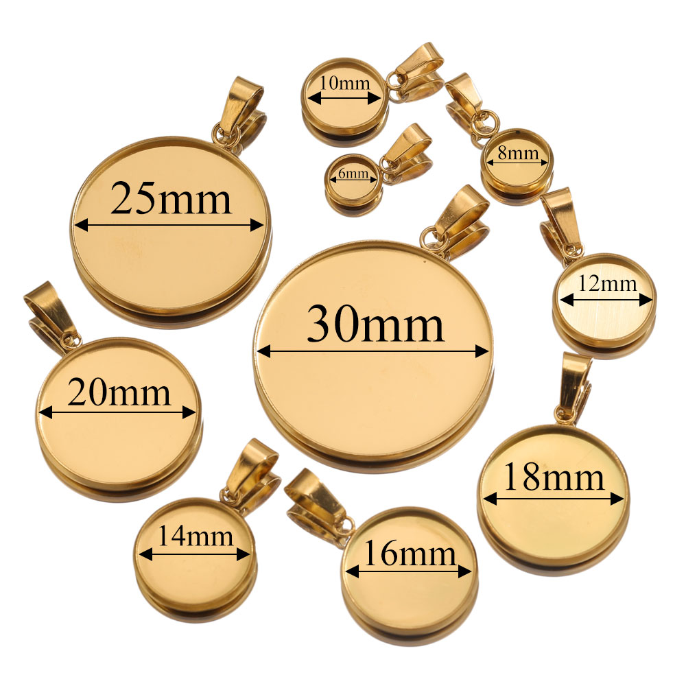 10 個ステンレス鋼ゴールドペンダント樹脂トレイベース DI - Resin Art Supplies Near Me のレビューと価格