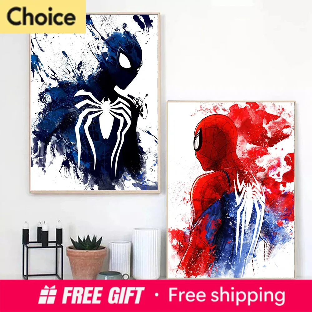 マーベル映画水彩スパイダーマンスーパーヒーローダイヤモンドポ - Resin Art Wall Decor のレビューと価格