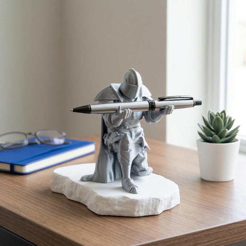 騎士ペンホルダー樹脂中世鎧デスクオーガナイザー画材オフィス用 - Resin Art Price のレビューと価格