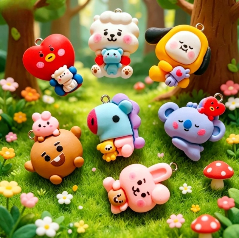 7 個 BT21 樹脂漫画チャーム DIY アクセサリークラ - Resin Art Supplies Near Me のレビューと価格
