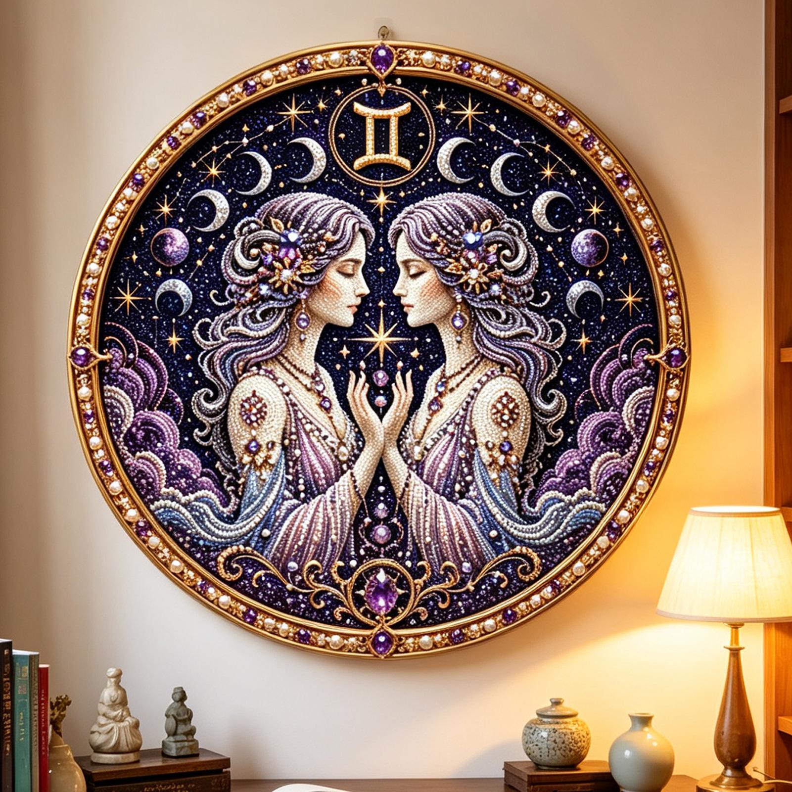 12星座パールアートキット：円形星座をテーマにしたDIYビー - Resin Art Wall Decor のレビューと価格