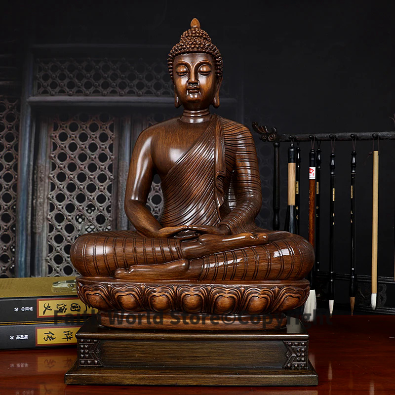 東南アジアの仏像,タイ,家,家,家族の祝福,幸運,座っている - Resin Art India のレビューと価格