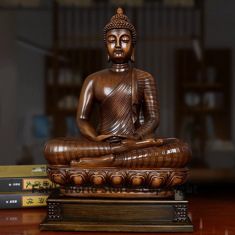 東南アジアの仏像,タイ,家,家,家族の祝福,幸運,座っている - Resin Art India のレビューと価格