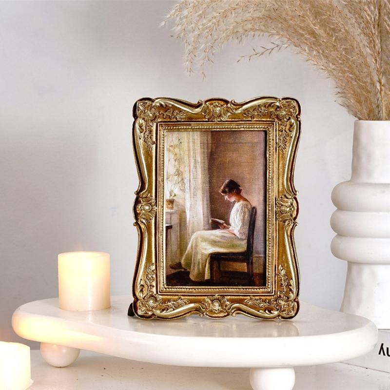62KD レトロフォトフレーム、装飾フォトフレームアンティー - Resin Art For Photo Frame のレビューと価格