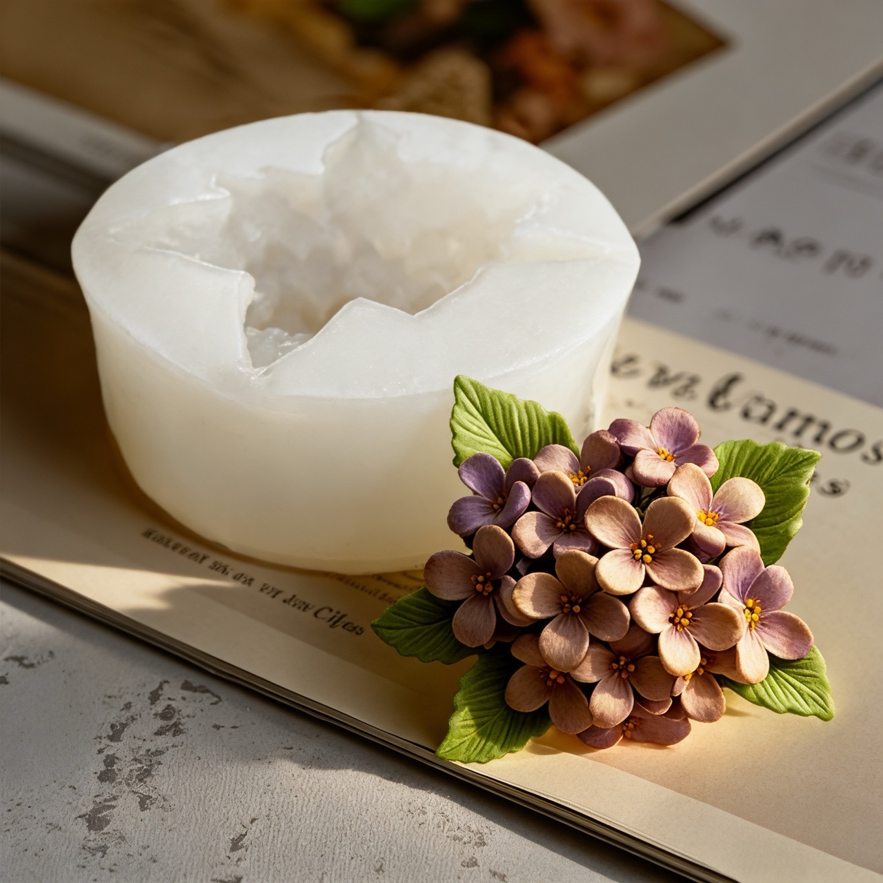 3Dローズライラックフラワーシリコンモールド2個、樹脂やキャ - Resin Art Design For Wedding のレビューと価格