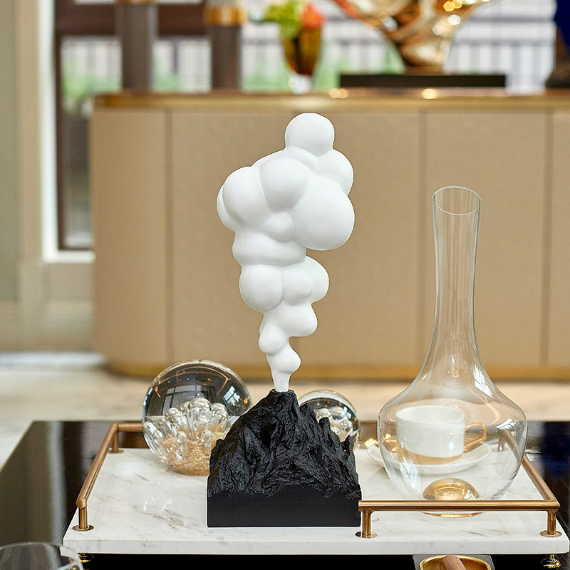クラインブルー抽象火山雲彫刻、モダンアートホームデコレーショ - Resin Art Studio のレビューと価格