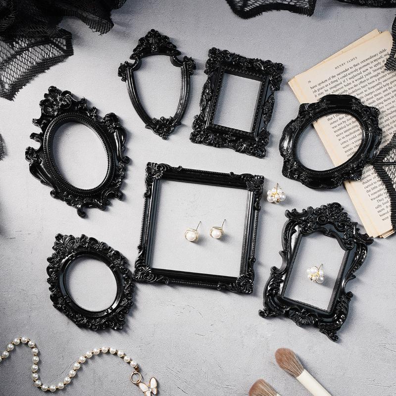 ヨーロッパスタイルの樹脂製フォトフレーム、黒縁の装飾フレーム - Resin Art For Photo Frame のレビューと価格