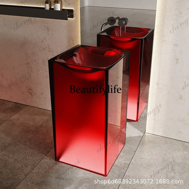 R134透明樹脂カラーカラム洗面台 床から天井までの人工石ア - Resin Art Floor のレビューと価格