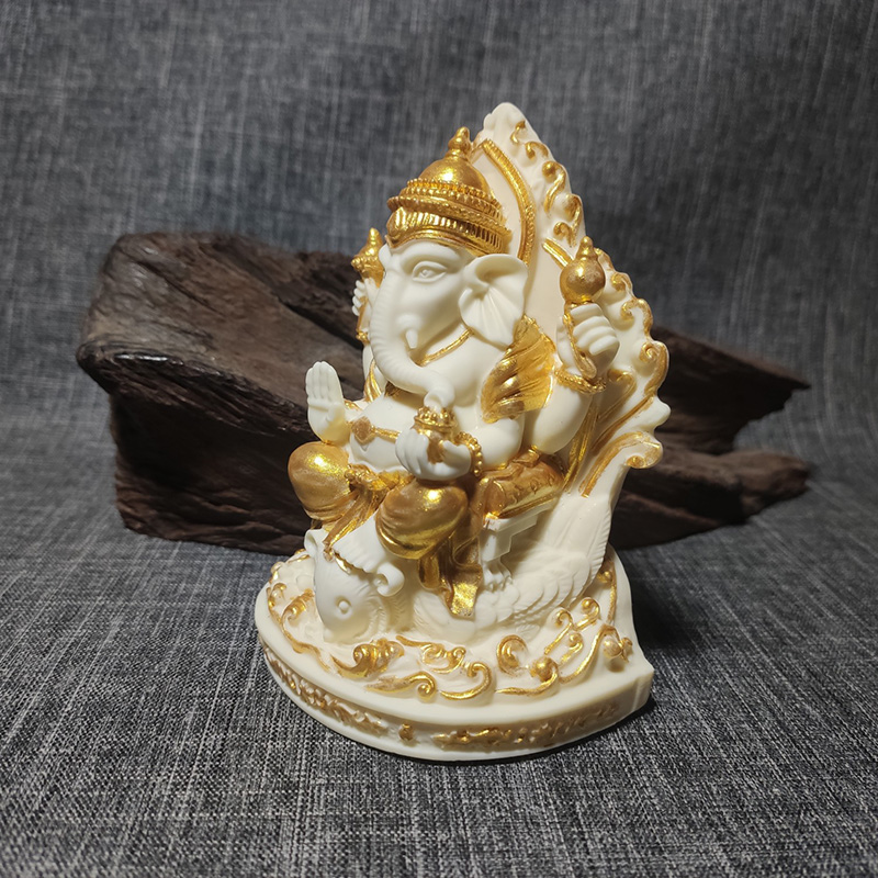 ヒンドゥー教の象ガネーシャ像、瞑想祭壇ガネーシャ、ホームルー - Resin Art India のレビューと価格
