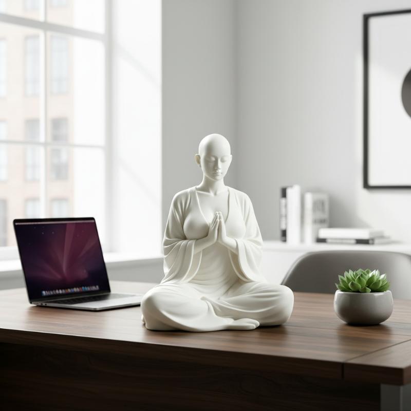 禅瞑想ミニマリストスピリチュアル置物ホワイトアート彫刻装飾品 - Resin Art Studio のレビューと価格