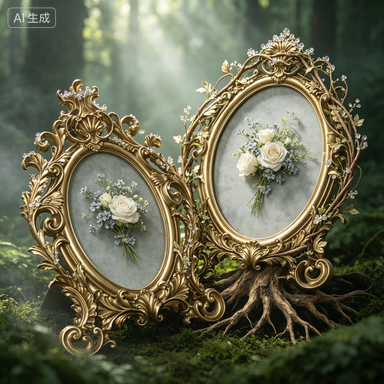 レトロゴールドオーバル樹脂製フォトフレーム、デスクトップ装飾 - Resin Art For Photo Frame のレビューと価格