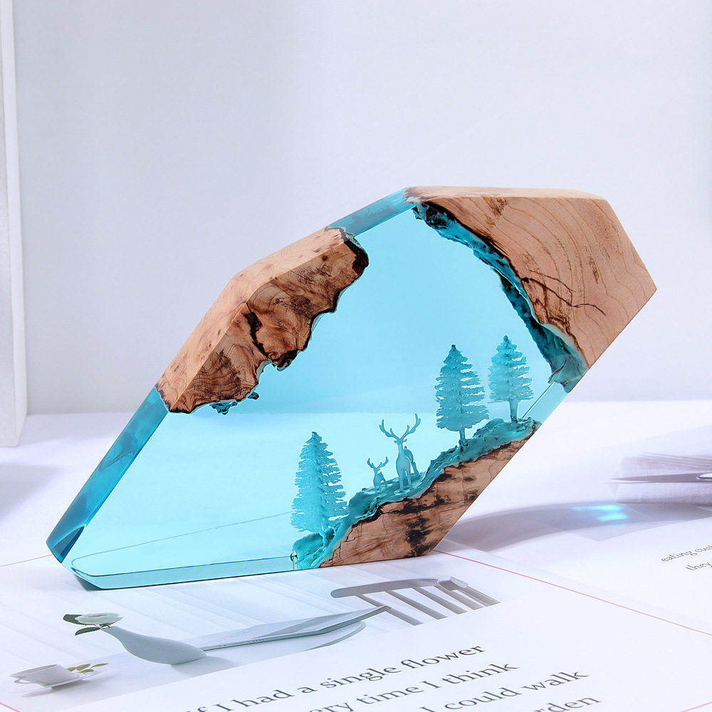 森の妖精鹿デスクトップアート、パーソナライズされた発光オーナ - Resin Art Home Decor のレビューと価格