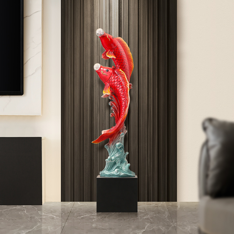 五味の魚の彫刻、樹脂像、豪華なリビングルーム、テレビキャビネ - Resin Art Floor のレビューと価格