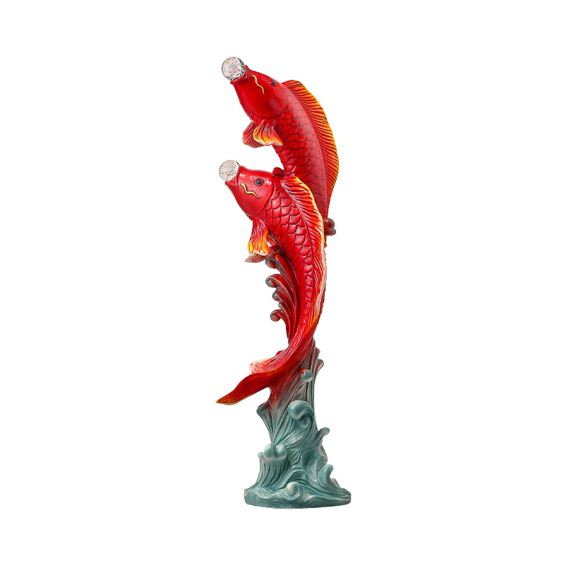 五味の魚の彫刻、樹脂像、豪華なリビングルーム、テレビキャビネ - Resin Art Floor のレビューと価格