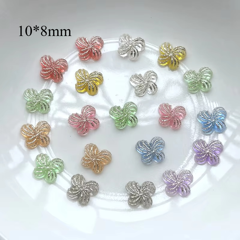 50 個 10*8 ミリメートルゼリー色発光蝶フラットバック - Resin Art Design For Wedding のレビューと価格